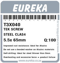 T3X040 - Tek Screw Steel Class 4 -T3X040_Label_T